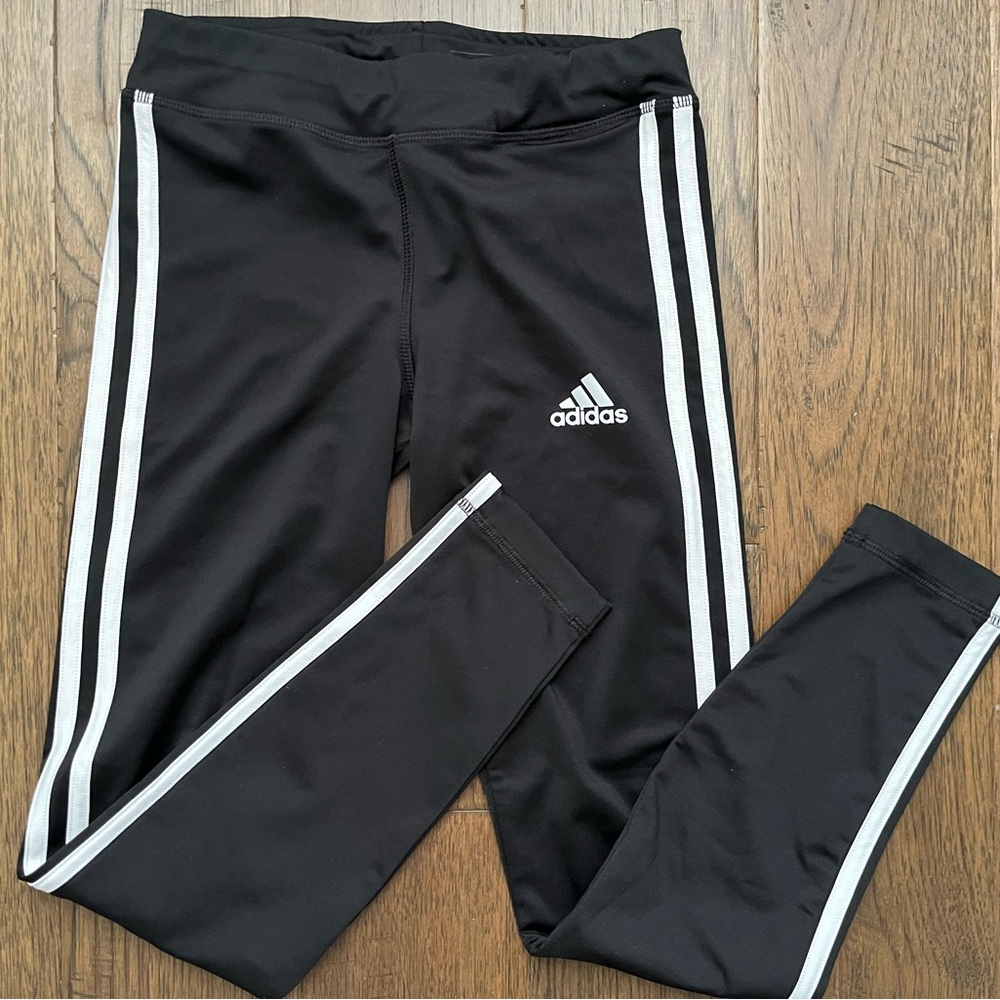Adidas Youth 3-Stripe Aeroready Training Leggings  - Size M (11-12Y) - Picture 5 of 8